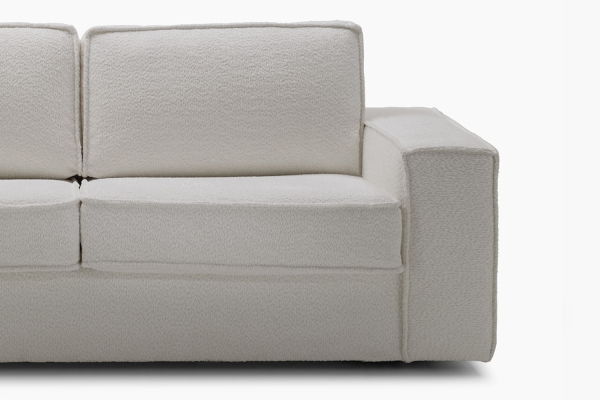 Canapé convertible Capri – Tissu bouclette ivoire