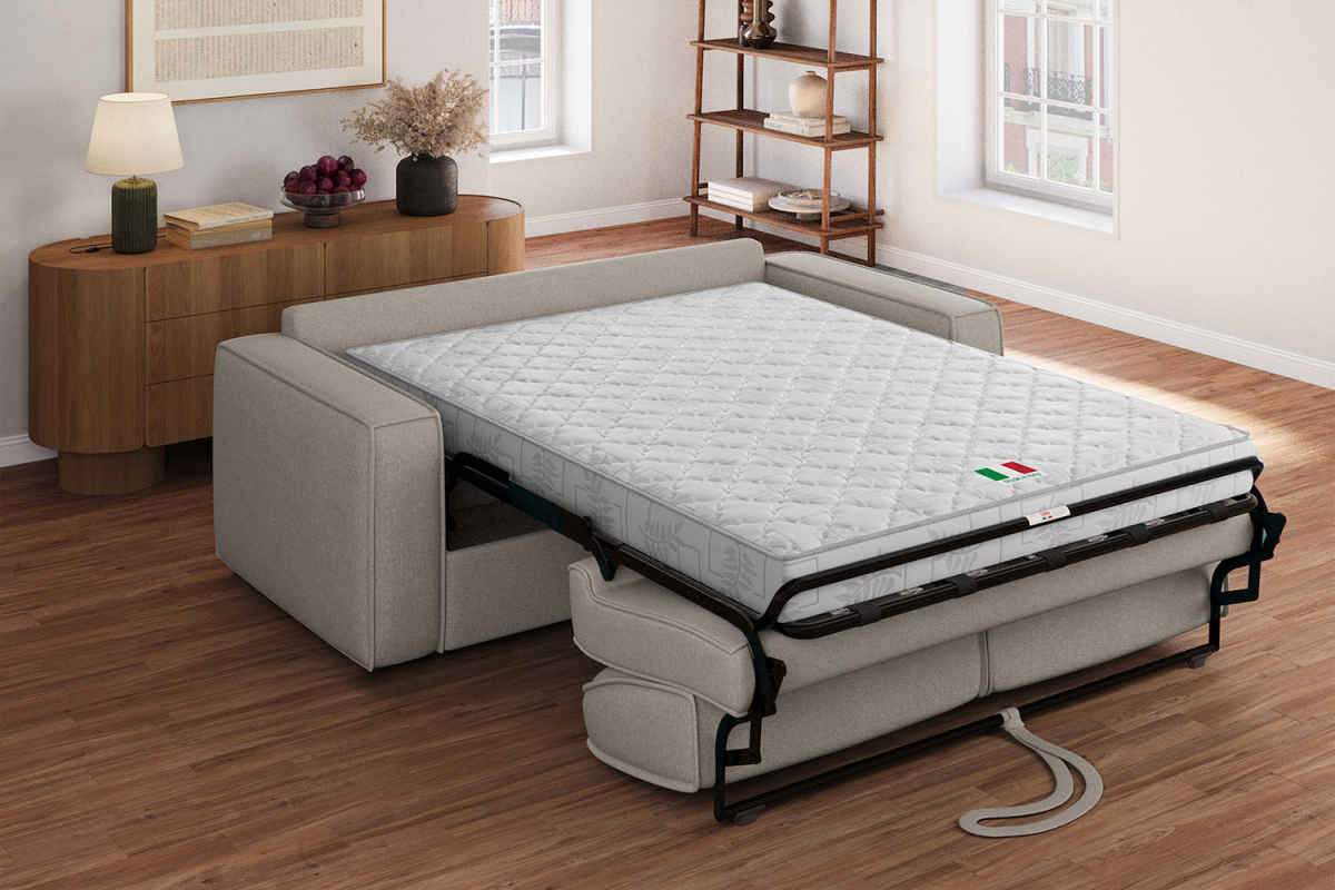 Canapé convertible Côme – Tissu lisse et design épuré