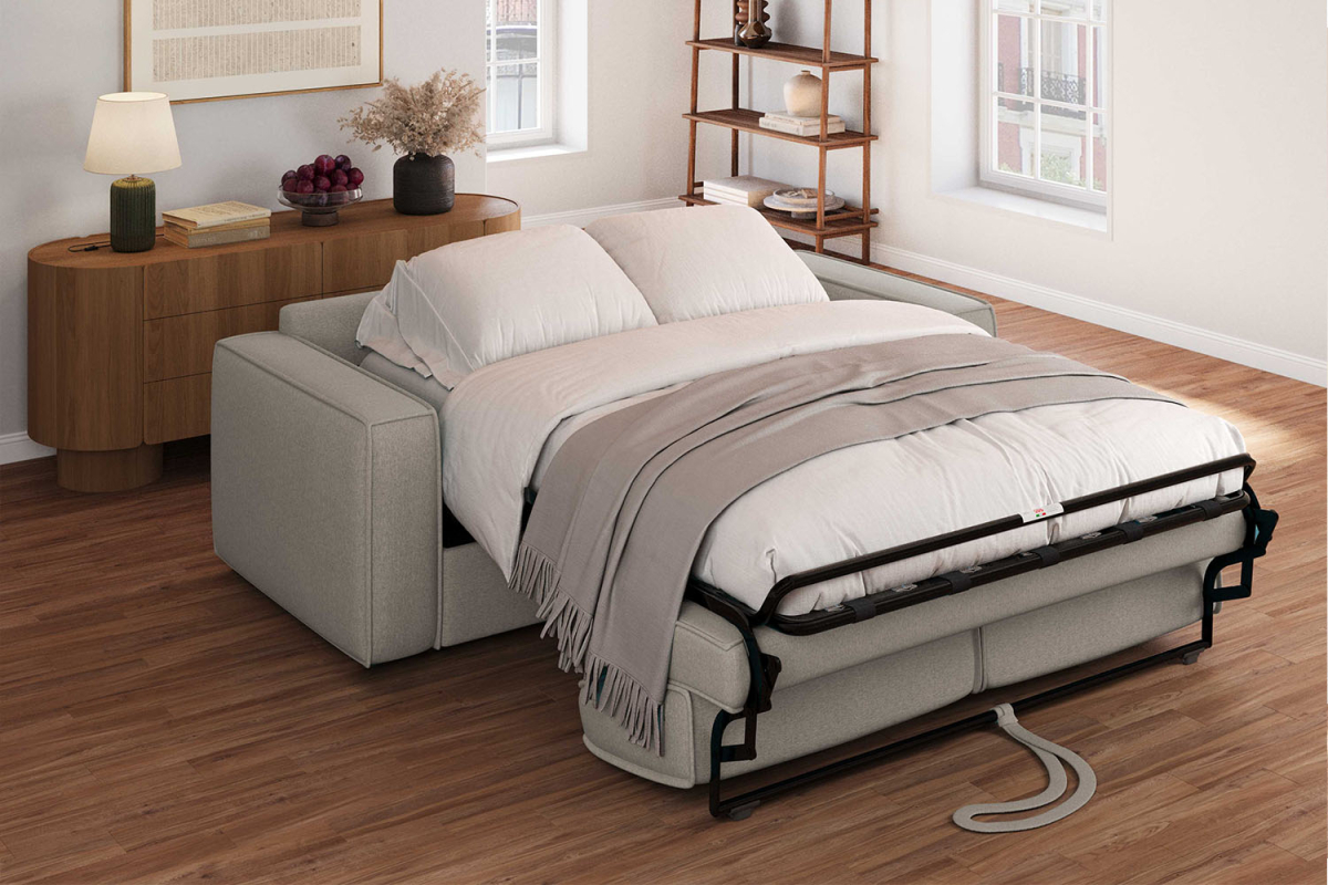 Canapé convertible Côme – Tissu lisse et design épuré