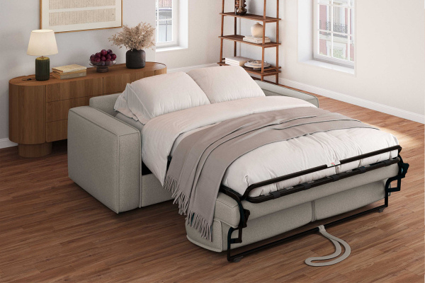 Canapé convertible Côme – Tissu lisse et design épuré