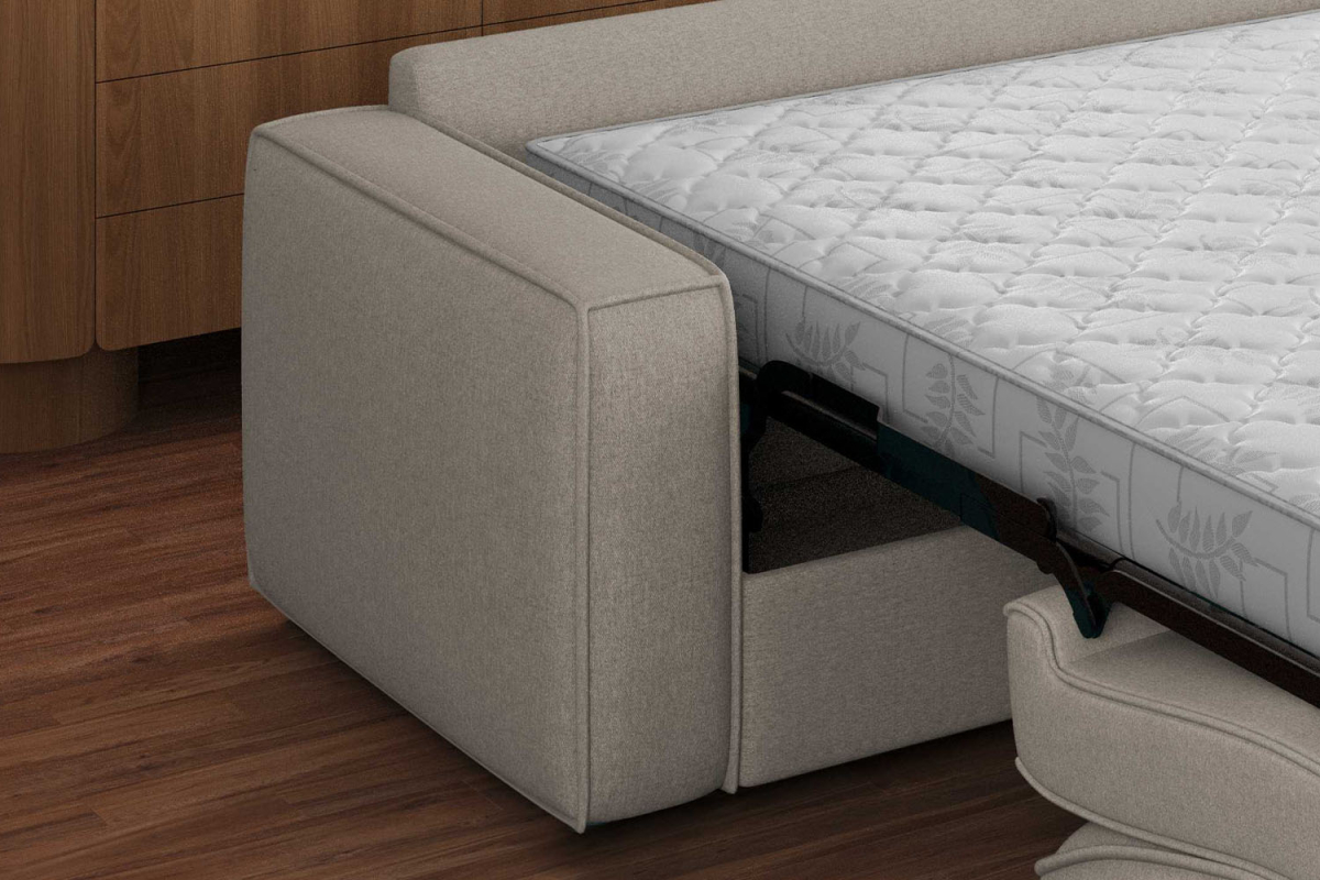 Canapé convertible Côme – Tissu lisse et design épuré