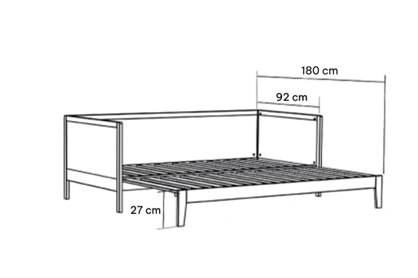 Lit banquette extensible Sienna | Hêtre massif français