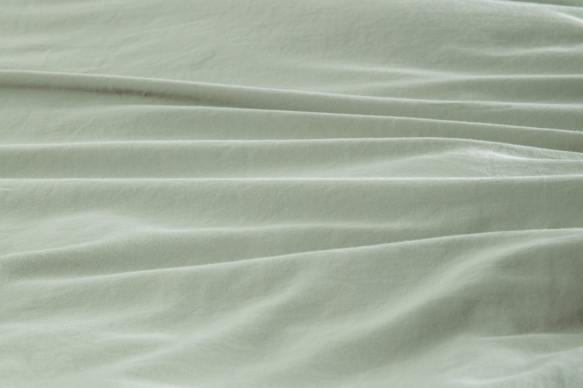 Housse de couette en satin de coton bio lavé uni 1 personne | Maison Aveni