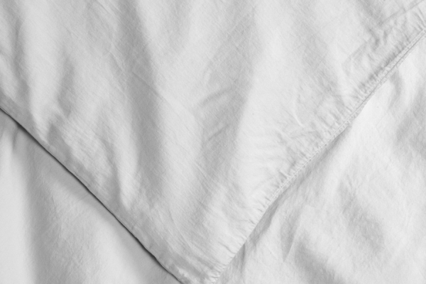 Housse de couette en satin de coton bio lavé uni 1 personne | Maison Aveni