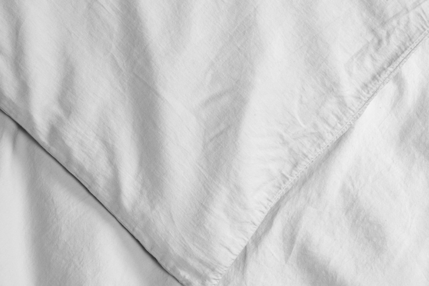Housse de couette en satin de coton bio lavé uni 1 personne | Maison Aveni