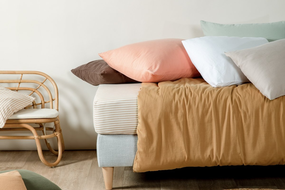 Housse de couette en satin de coton bio lavé uni 1 personne | Maison Aveni