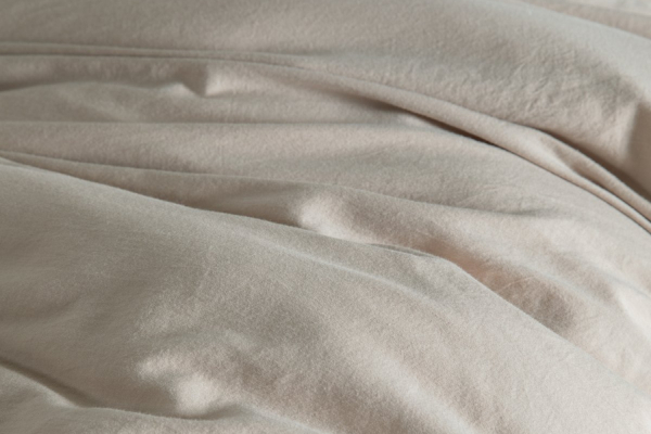 Housse de couette en satin de coton bio lavé uni 1 personne | Maison Aveni