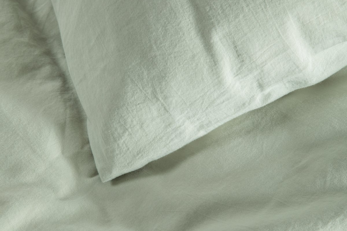 Housse de couette en satin de coton bio lavé uni 1 personne | Maison Aveni