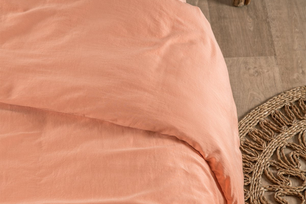 Housse de couette en satin de coton bio lavé uni 1 personne | Maison Aveni
