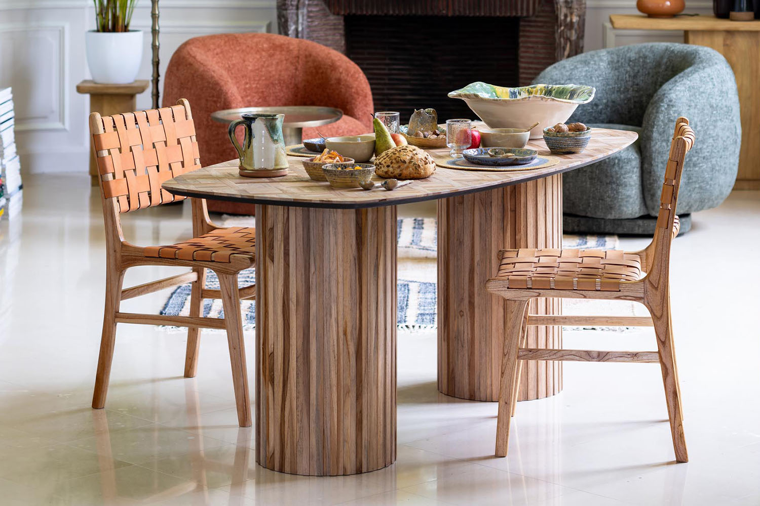Table en teck recyclé 4-6 pers. Alvar