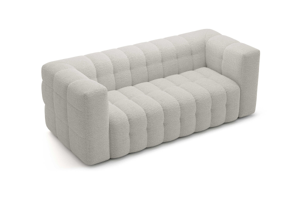 Canapé droit fixe 3 places tissu bouclette Cloud