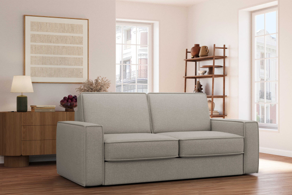 Canapé convertible Côme – Tissu lisse et design épuré