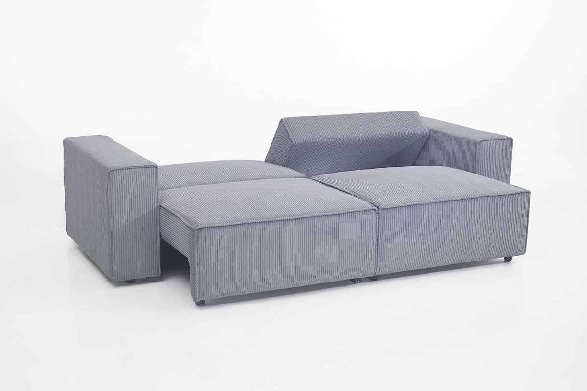 Canapé convertible Brume – Velours côtelé gris