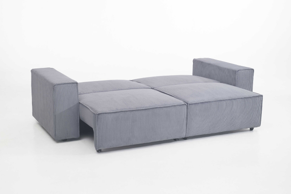 Canapé convertible Brume – Velours côtelé gris