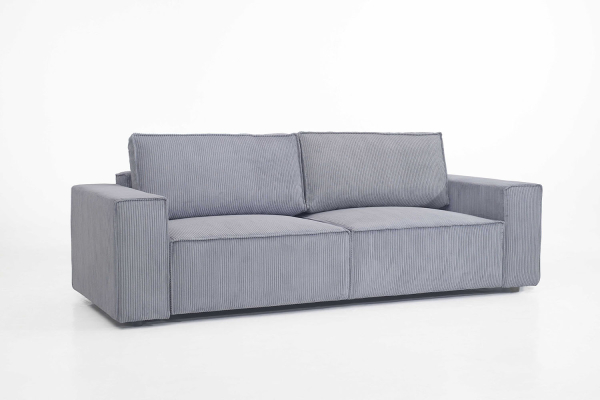 Canapé convertible Brume – Velours côtelé gris
