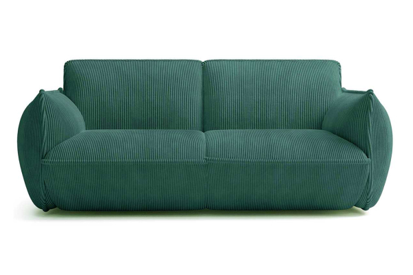 Canapé Lucca – 3 places velours côtelé, bleu nuit ou vert