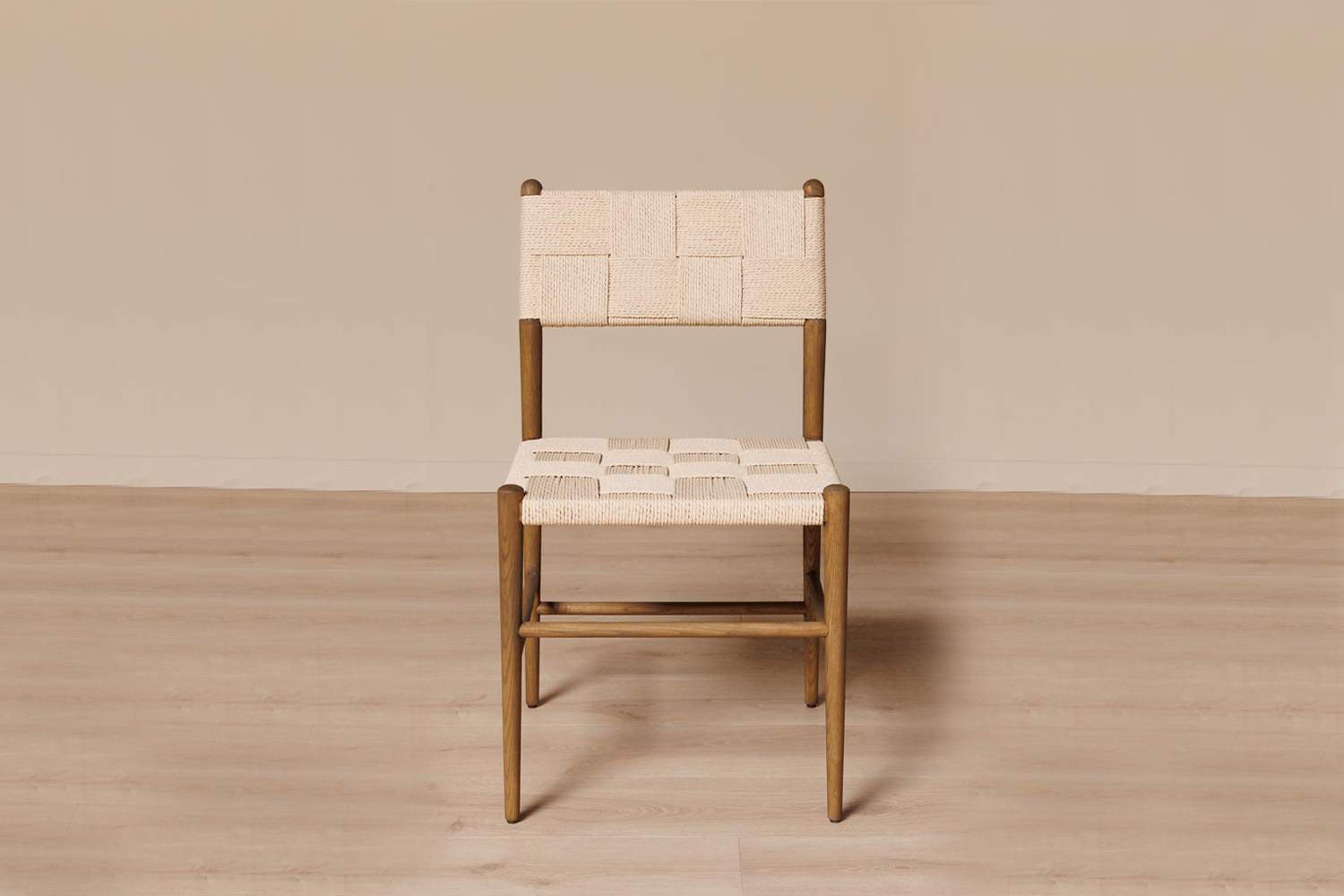 Chaise en frêne massif et tissage Enorae