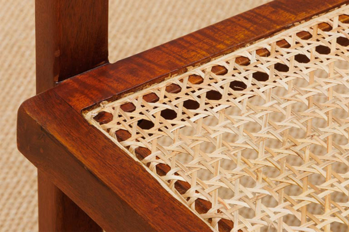 Chaise avec accoudoirs manguier et cannage Sorenza