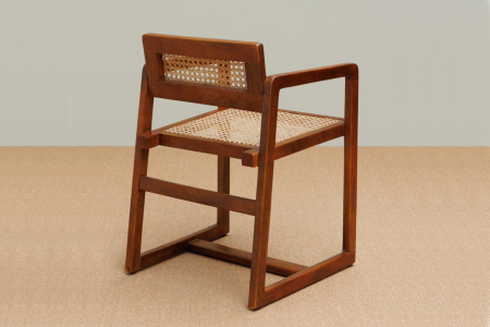 Chaise avec accoudoirs manguier et cannage Sorenza