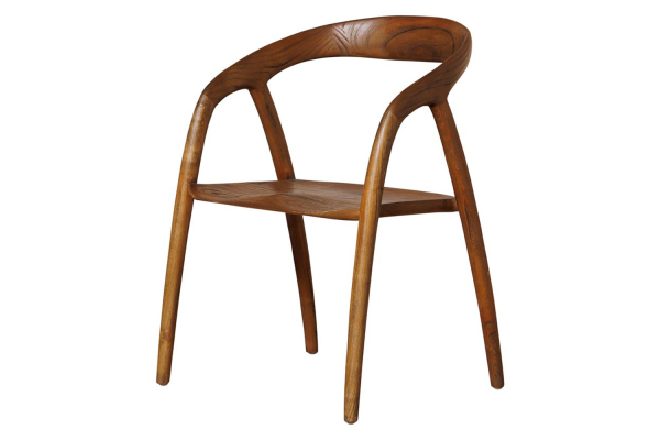 Chaise avec accoudoirs en sungkai massif Isandor