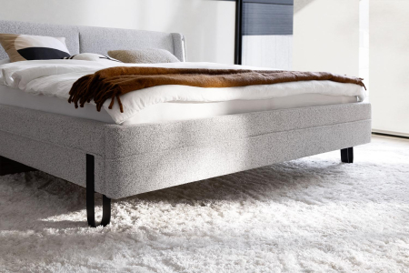 Lit avec tête de lit en tissu avec éclairage intégré Lumea