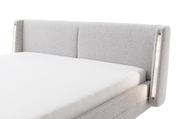 Lit avec tête de lit en tissu avec éclairage intégré Lumea