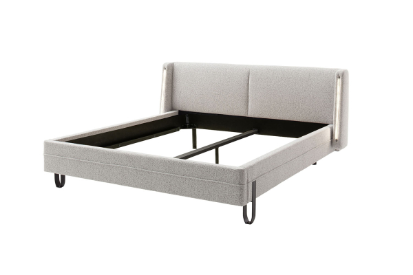 Lit avec tête de lit en tissu avec éclairage intégré Lumea