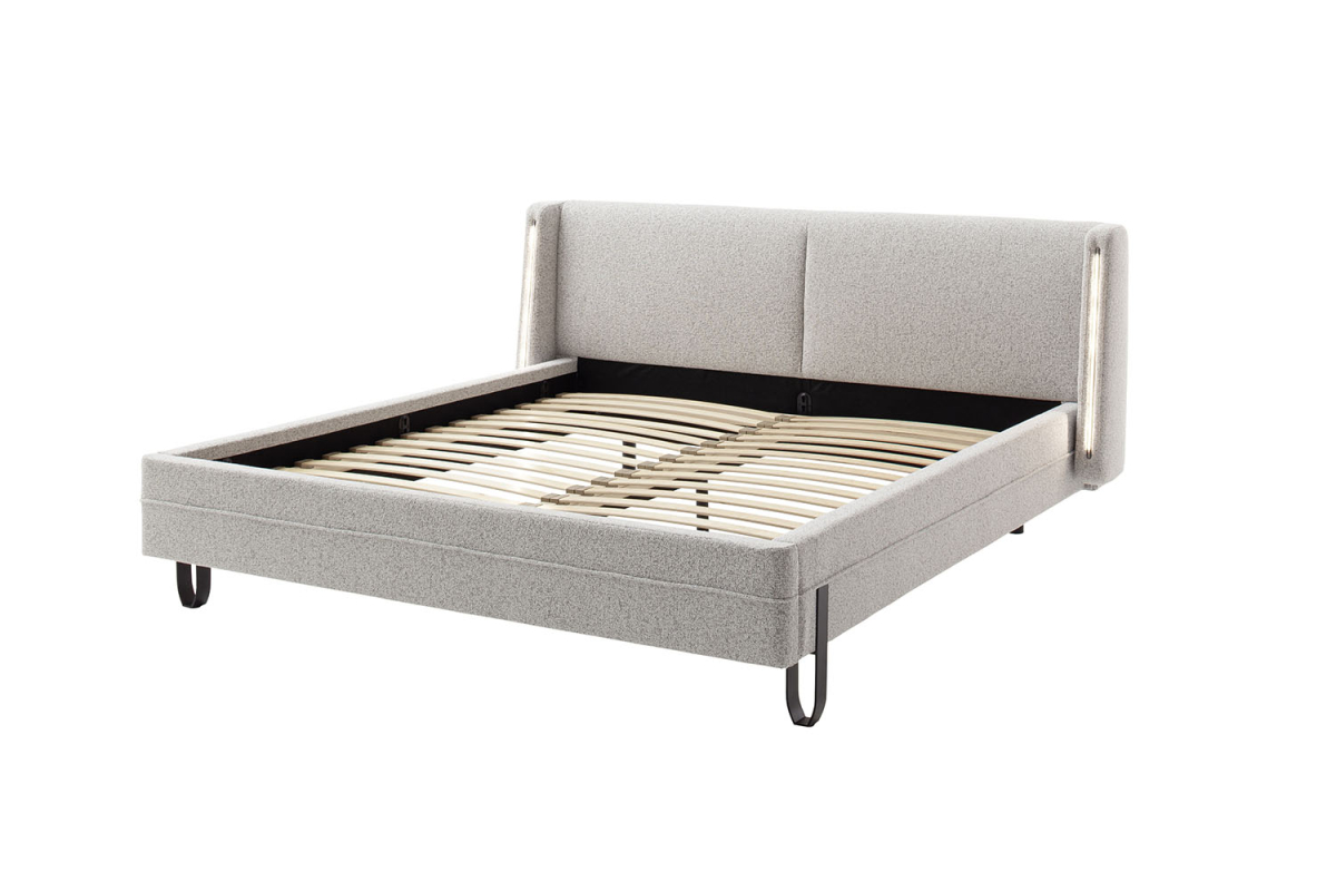 Lit avec tête de lit en tissu avec éclairage intégré Lumea