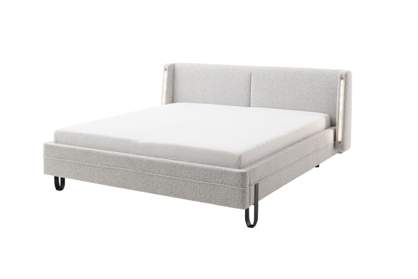Lit avec tête de lit en tissu avec éclairage intégré Lumea