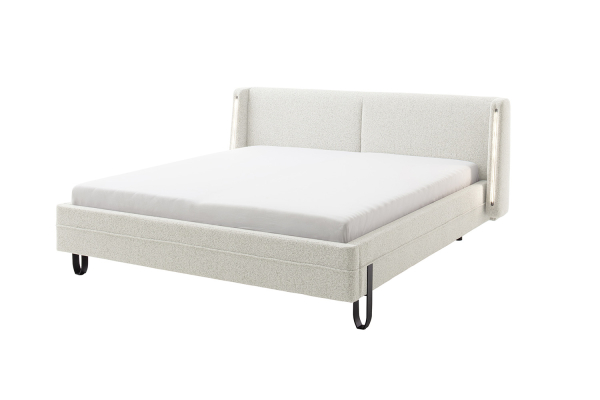 Lit avec tête de lit en tissu avec éclairage intégré Lumea