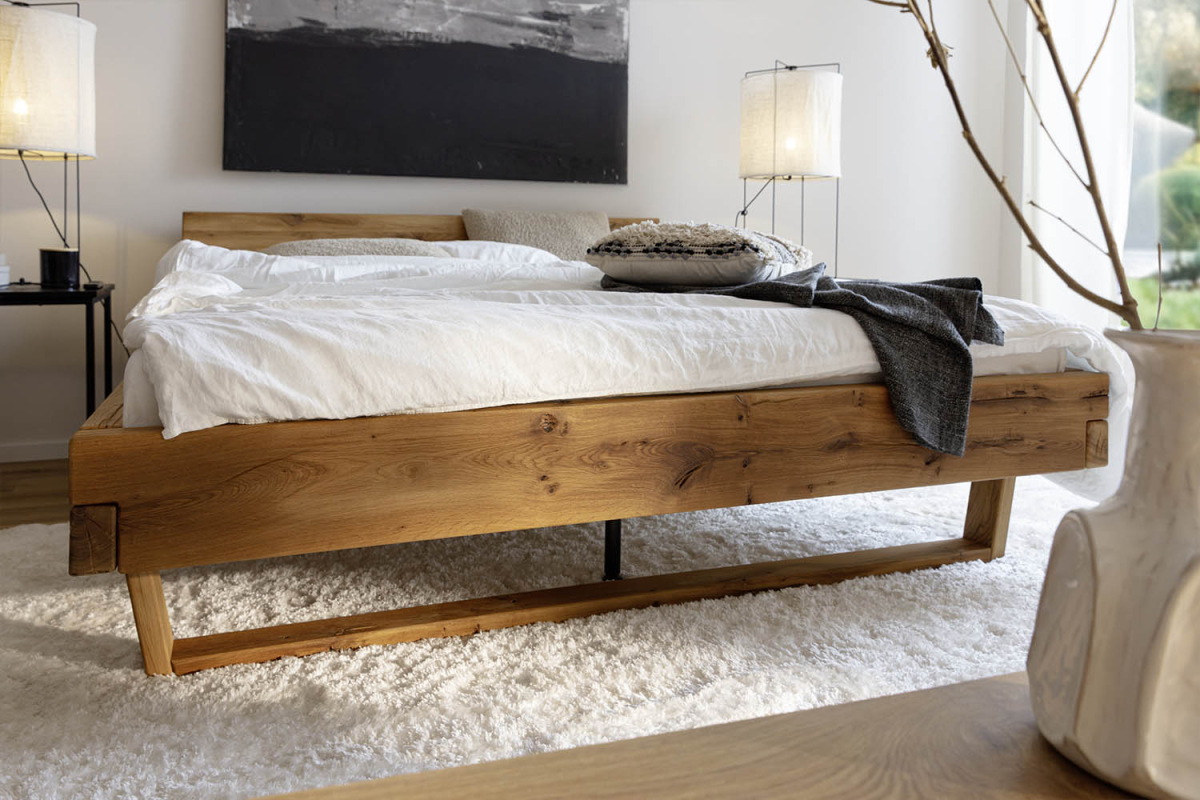 Lit en chêne massif au style contemporain - Bois certifié