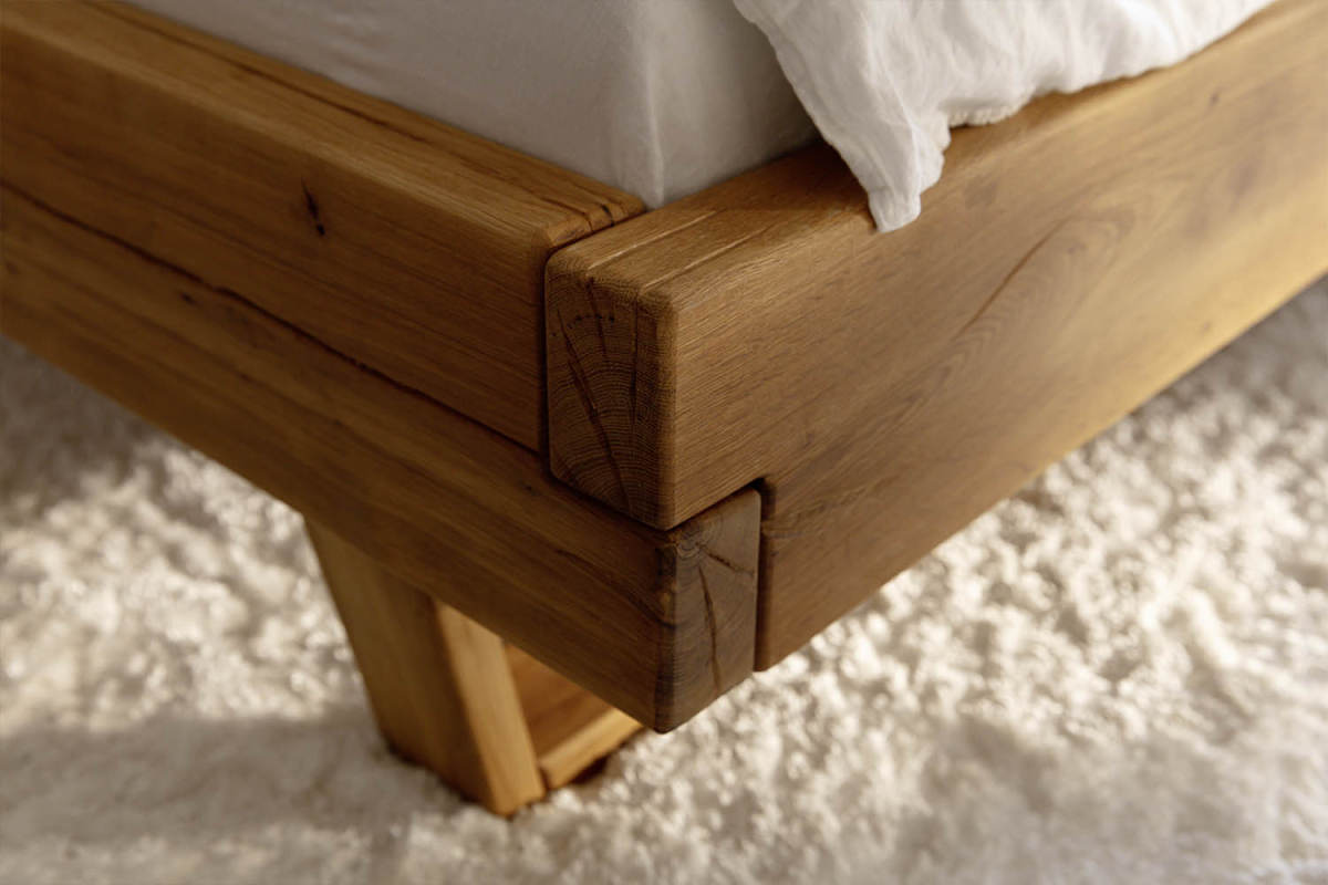 Lit en chêne massif au style contemporain - Bois certifié