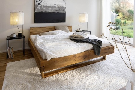 Lit en chêne massif au style contemporain - Bois certifié
