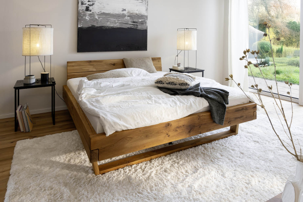Lit en chêne massif au style contemporain - Bois certifié