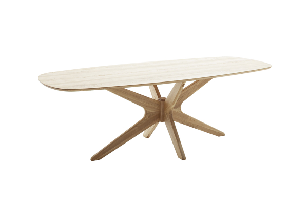 Table en chêne massif avec pieds étoile Jacob – Élégance et design