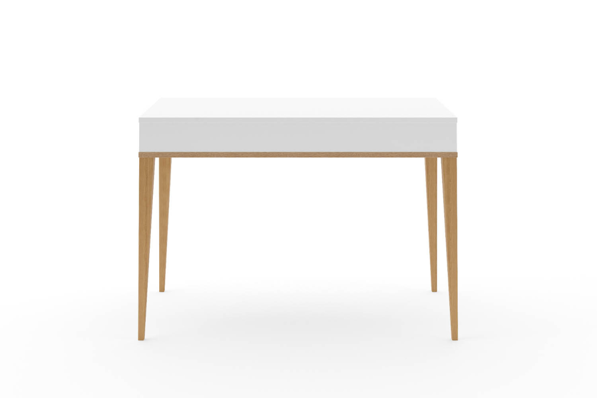 Bureau 2 tiroirs Orio | Blanc et chêne, fabriqué en France
