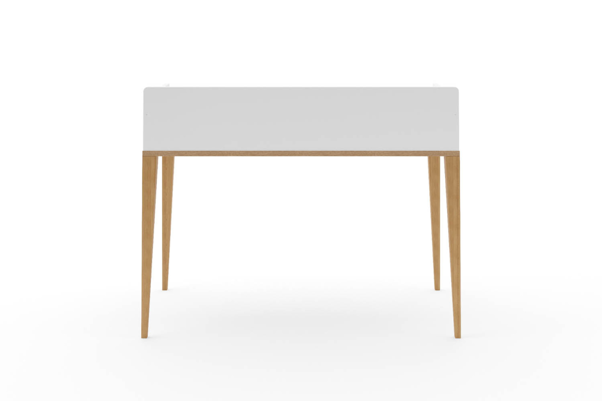 Bureau à casier Orio | Blanc et chêne, fabriqué en France