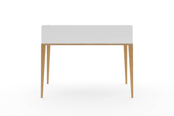 Bureau à casier Orio | Blanc et chêne, fabriqué en France