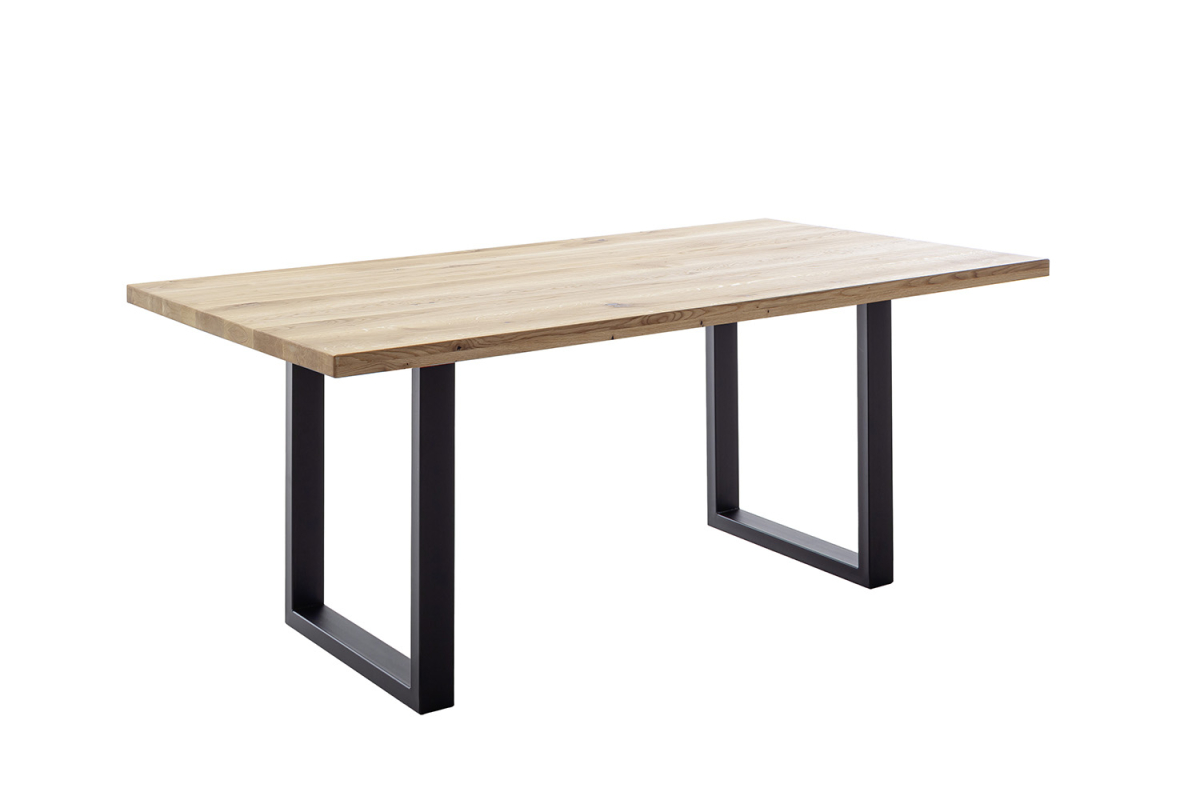 Table en chêne massif et pieds U en acier – Modernité élégante