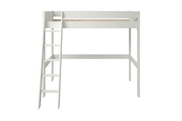 Lit mezzanine 1 place en pin massif Rimini – Blanc