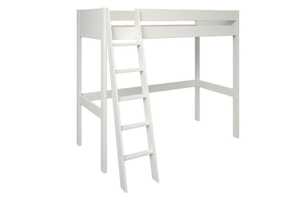 Lit mezzanine 1 place en pin massif Rimini – Blanc