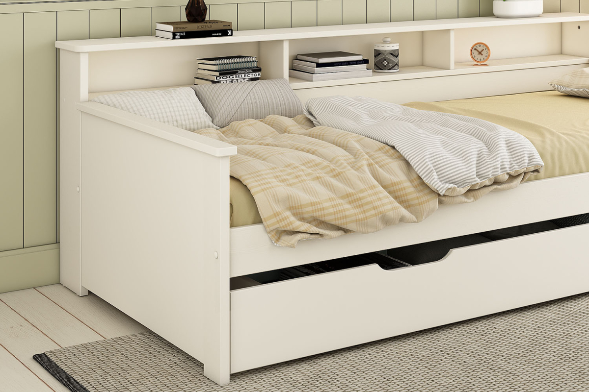 Lit banquette avec rangement en bois Milo 90x200 – Design pratique