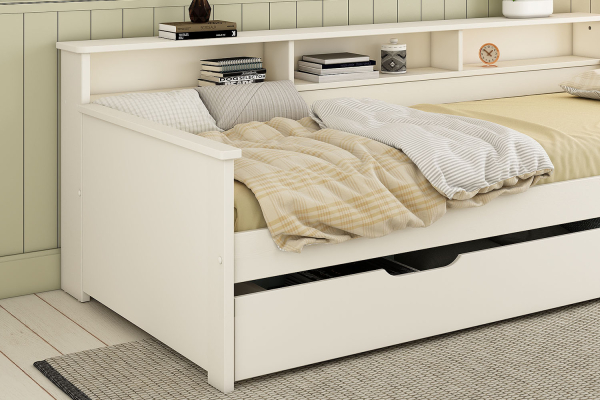 Lit banquette avec rangement en bois Milo 90x200 – Design pratique