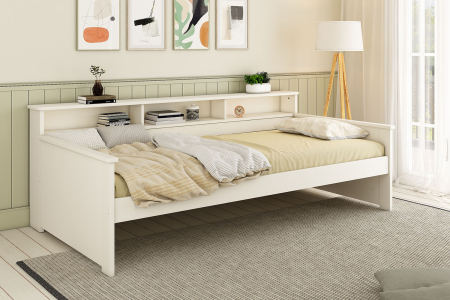 Lit banquette avec rangement en bois Milo 90x200 – Design pratique