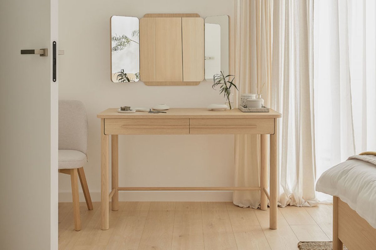 Bureau 2 tiroirs en bois Naya – Élégance et fonctionnalité