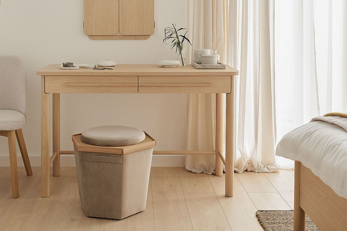 Bureau 2 tiroirs en bois Naya – Élégance et fonctionnalité
