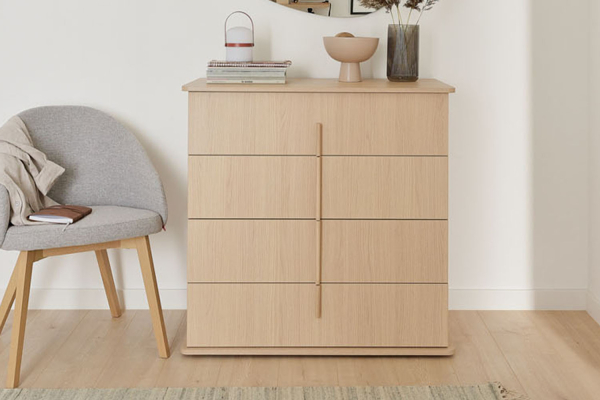 Commode 4 tiroirs en bois Naya – Rangement élégant et esprit naturel