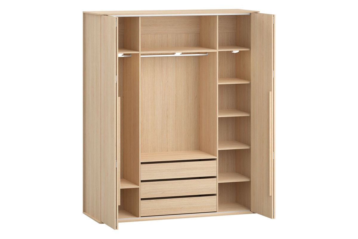 Armoire 4 portes en bois Naya – Rangement spacieux et design raffiné