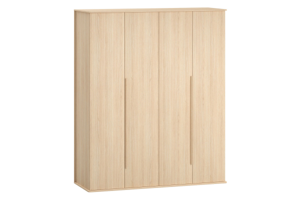 Armoire 4 portes en bois Naya – Rangement spacieux et design raffiné