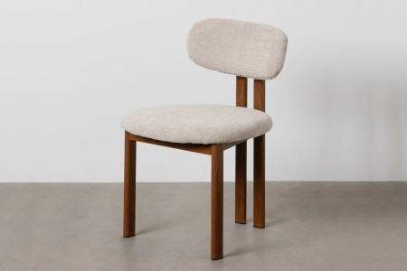 Chaise Maïa en tissu déperlant et pieds acier